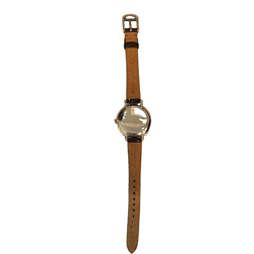 Fossil Women’s Analog Quartz Dress Watch Silver Dial Black Leather Strap